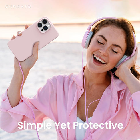 ORNARTO Compatible with iPhone 14 Pro Max Case 6.7, Slim Liquid Silicone 3 Layers Full Covered Soft Gel Rubber Phone Case Protective Cover with Mi...