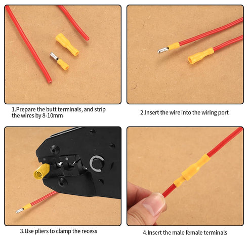 200 Pcs Bullet Connectors Male and Female, 22-16AWG Insulated Splice Female/Male Bullet Crimp Terminals Connectors, Electrical Bullet Crimp Wire C...