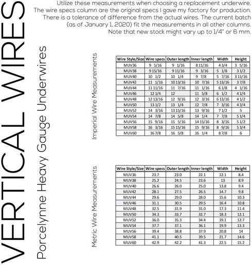 Carbon Steel Replacement Underwire Repair - Nylon Coated - Heavy Gauge Sturdy Wire for Bras - Vertical Wire Size 56-1 Pair - See Pictures for Meas...