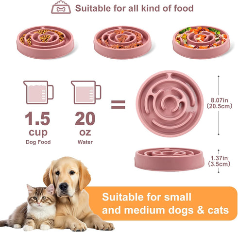 Jenilily Slow Feeder Bowls Anti-Slip Puzzle Interactive Bloat Stop Bowl Anti-Choking Dog Bowl for Small and Medium Dogs...
