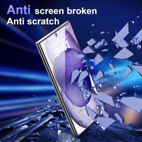Richarm 2Pack Ceramic Screen Protector for Samsung Galaxy S24 Ultra/Anti Glare/Scratch Resistant/3D Curved Full Coverage Bubbles Free 3-Second Ins...