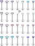 Vsnnsns 20G 18G 16G Push in Lip Rings Stainless Surgical Steel Labret Jewelry Monroe Lip Rings Nail Cartilage Tragus Helix Earrings Studs Nose Rin...