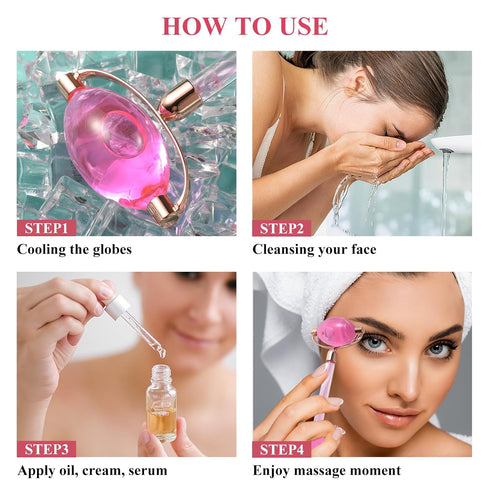 Ice Globe for Facials, New Version 2 in 1 Facial Globe Women's Face Skincare Globe, Ideal Unique Birthday Gifts, Surprises, Elevate Beauty The Rou...