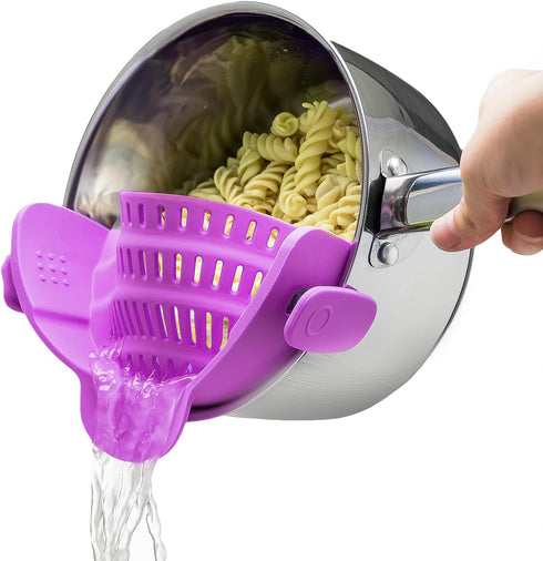 Kitchen Gizmo Snap N Strain Pot and Pasta Strainer - Strainers and Colanders - Adjustable Silicone Clip On Strainer for Pots, Pans, and Bowls - Ki...