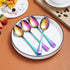 Rainbow Teaspoons 6.5" Set of 4, Berglander Stainless Steel Titanium Plating Shiny Mutil-Color Tea Spoons Silverware, Colorful Tea Spoon Small Des...