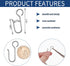 120 Pieces Curtain Track Hooks Metal Drapes Curtain Wire Hooks Stainless Steel Small S Hangers for Ceiling Track...