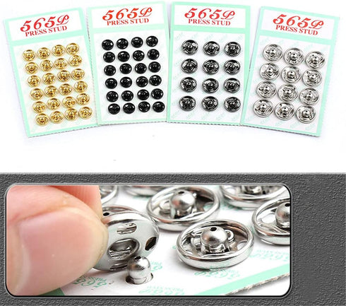 Mini Button Buckle Invisible Metal Snap Buttons Fasteners Press Studs Buttons for Sewing Clothing(Golden,7mm)...