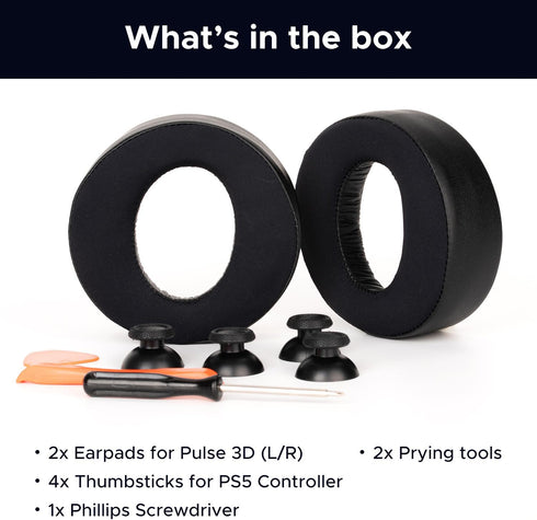 Replacement Ear Pads for PS5 Pulse 3D Headset, Earpads Cushions for Sony Playstation5 Headset with 4 Thumbsticks (Black Cooling GEL)...
