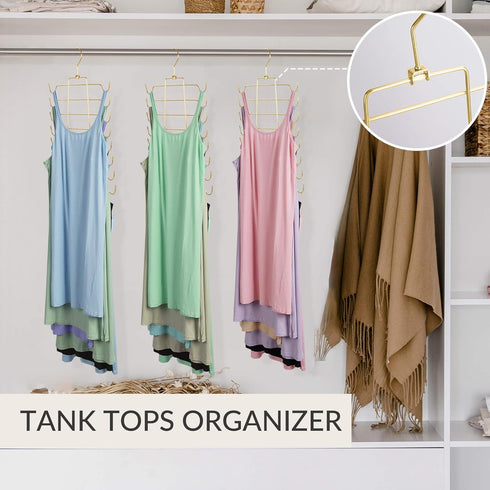 ZEDODIER Tank Top Hanger, Space Saving Bra Hamgers, Non-Slip Hanging Sport Bras Holder, Closet Organizers and Storage for Camisoles Tank Tops Bras...