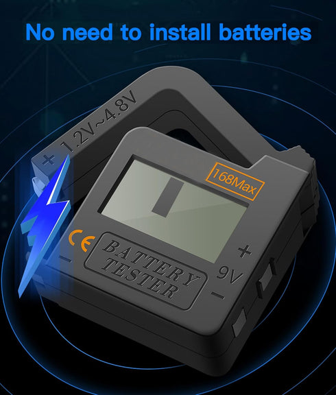 Battery Tester,LCD Display Household Batteries Tester for AAA,aa,c,d,9v,1.5V Button Cell,Lithium Battery Checker...