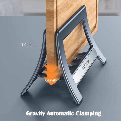 Cutting Board Holder, Cutting Board Rack Chopping Board Holder, Auto Width Adjustable Cutting Board Holder Stand for Countertop Counter Kitchen Ca...