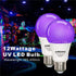 Black Light Bulb 12W(100W Equivalent) - E26 UV LED Bulbs for Neon Party, Halloween, Fluorescent Poster, Body Paint - 2 Pack...