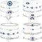 ORAZIO Evil Eye Bracelets Protection 16Pcs Bracelets Aesthetic Chain Bangle Bracelets Set Stackable Mexican Bracelets Gold Evil Eye Jewelry Mal De...
