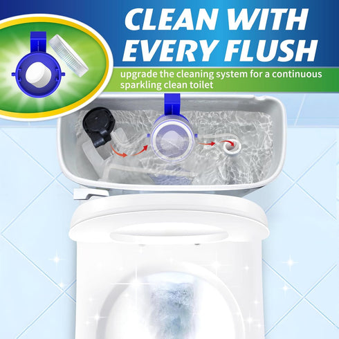Toilet Bowl Cleaner System - Self-Cleaning Toilet Bowl Cleaners, 4 Pack Toilet Bowl Cleaner Tablets, Economical Automatic Toilet Bowl Cleaner, Slo...