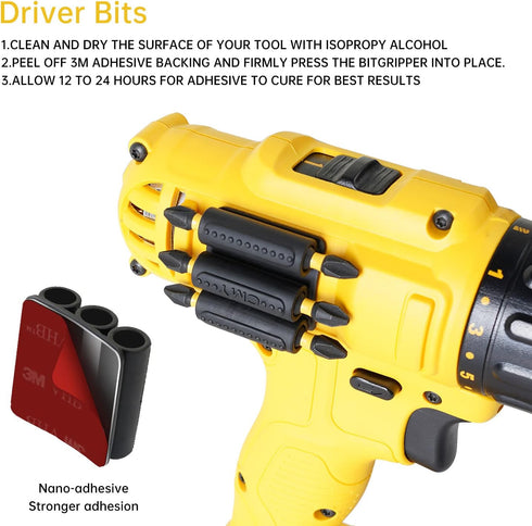 Drill Bit Holder Tool Holster for DEWALT Milwaukee - Pack of 4 - Carry up to 6 Driver Bits on The Side of Your Power Drill or Driver...
