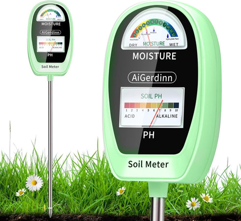2-in-1 Soil Test Kit, Soil Moisture Meter, Soil pH Meter -Dual Dial-Simultaneously-Display Results-Soil pH Tester, Moisture Meter for House Plants...