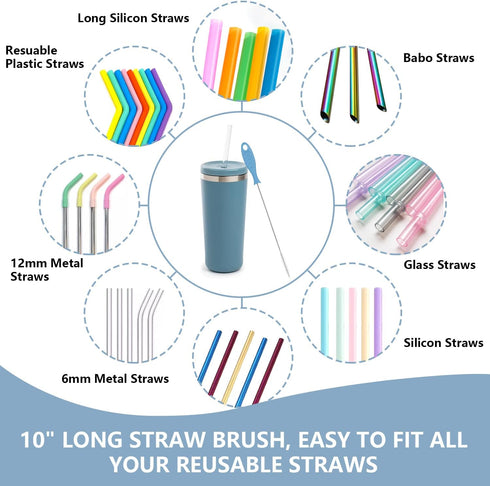 Portable Bottle Brush Set - Baby Bottle Cleaner Kit with Silicone Brush, Nipple Brush, Straw Brush, Bottle Cleaning Tool for Home and Travel...