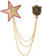 Knighthood Shield and Red & Gold Star With Hanging Chain Alloy Men's Lapel Pin Brooch...