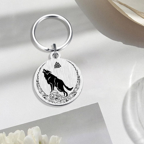 Alotozo Norse Viking Keychain for Men Women - Compass, Tree of Life, Wolf, Odin, Ravens Mythology Gift for Birthday Christmas...