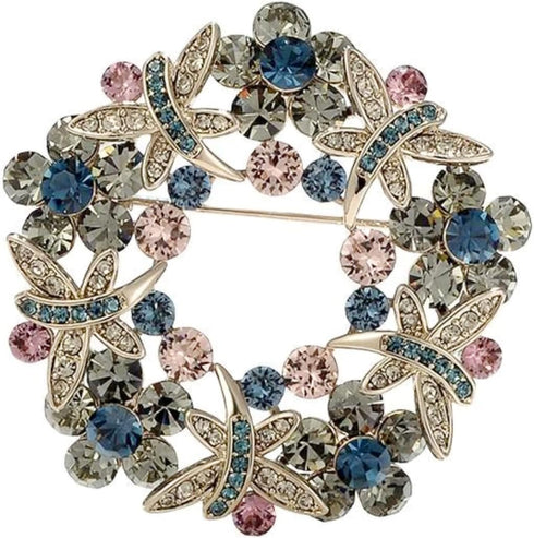 Brooch Pins Butterfly Bauhinia Flower Crystal Rhinestone Lapel Brooches for Women Girls Fashion Jewelry Gift...
