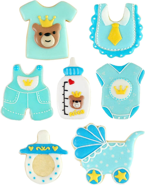 Baby Shower Series Cookie Cutters Set of 7 pcs, Stainless Steel Fondant Cutter Molds Baking DIY...