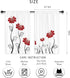 Riyidecor Red Flower Kitchen Curtains for Christmas 27.5x39 Inch Floral Petals Rod Pocket Leaves Lines Woman White Plant Printed Living Room Bedro...