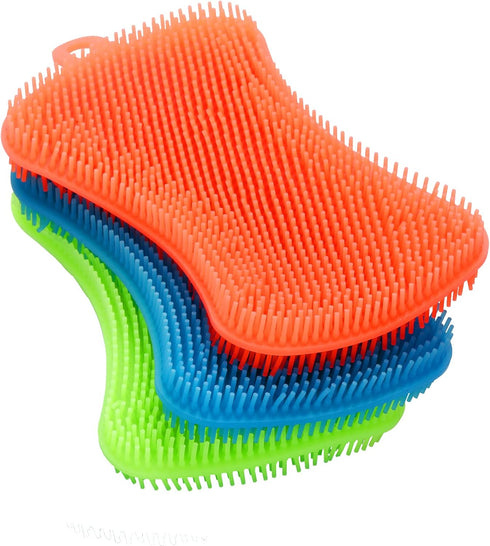3PCS OstWony Silicone Dish Sponges, Super Food-Grade Silicone Sponges, Multi-Purpose and Efficient Sponge Kitchen Gadgets, Especial Delicate Kitch...