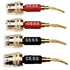 CESS-220 Pin Banana Plug to 4mm Female Banana Jack/Speaker Wire, 4 Pack (Braided-Type to 4mm)...