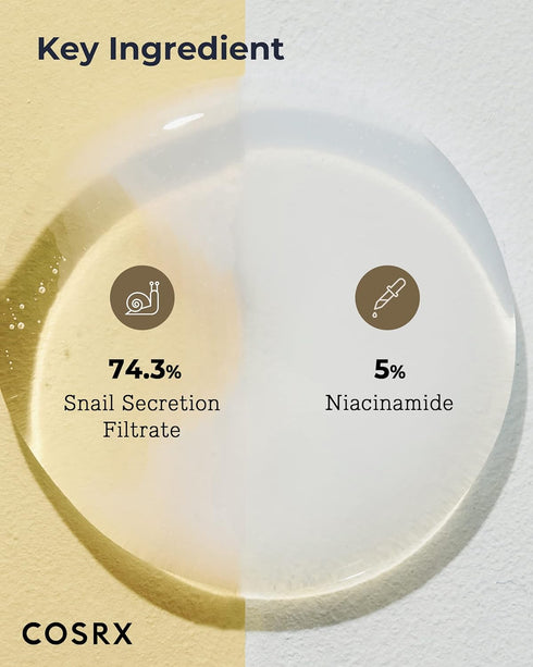 COSRX Niacinamide 5% + Snail Mucin 74% Dual Essence, Anti aging Face Serum for Dull Skin, Hydrating, Brightening, Repairing, 2.70 fl.oz / 80ml, Se...