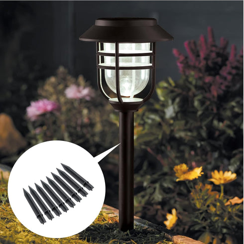 8PCS Torch Stake 8.25 Inch Pathway Light Stake Plastic Path Light Replacement ABS Plastic Stake Solar Stake for Garden,Pathway Lamps(Head Mounting...