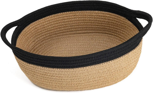 Goodpick Small Woven Basket, Decorative Basket for Home Decor, Small Woven Baskets with Handles for Gifts, Dog Toy Bin, Storage Baskets for Bathro...