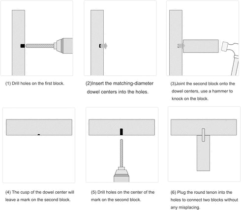 uxcell 5mm Drill Center for Dowel and Tenon, Stainless Steel, Woodworking Doweling Centering Tool 8Pcs...