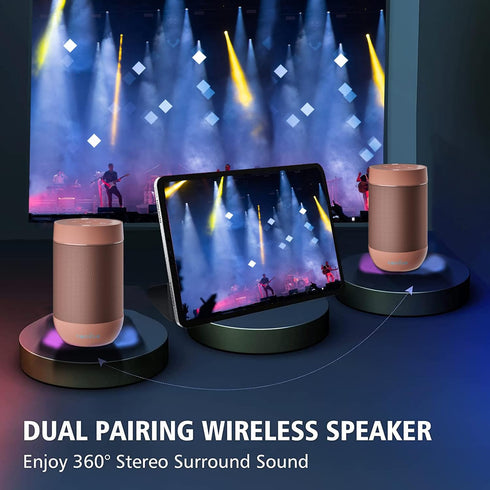 comiso Portable Bluetooth Speaker,Waterproof Speaker IP65,5.3 Bluetooth,360 HD Sound,TWS Stereo Pairing,Built in Mic, Support TF Card,Ideal Gift f...