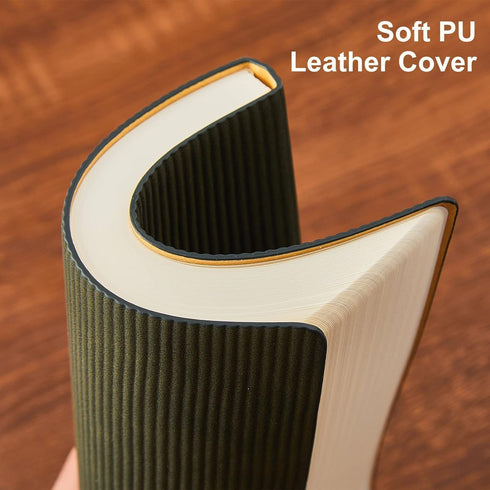 Lined Notebook Journal Notebooks for Work Hardcover Journaling 7.2"x9.6" B5 Leather Journals 160 Pages 100GSM Thick Paper Dark Green...