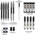 Nicpro 6 PCS Art Mechanical Pencil Set, Black Metal Drafting Pencil 0.3, 0.5, 0.7, 0.9 mm & 2PCS 2mm Graphite Lead Holder(4B 2B HB 2H) For Writing...