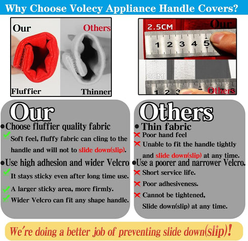 Volecy Refrigerator Door Handle Covers, Set of 5 Washable Cloth Decor Keep Appliance Clean for Fridge Microwave Stove Dishwasher Bathroom Handles Keep Off Liquid Stain Dirty Fingerprints(Grey Velvet)