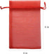 50pc 4x6 inches Gifts Wrap Bags Red,Organza Sheer Fabric,Drawstring Sachet for Baby Shower Favor,Coin,Necklace Treasure Trinket,Retailer,Company,B...