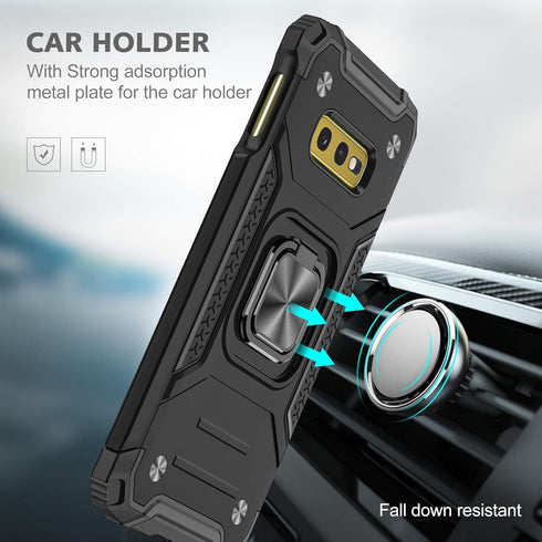 YmhxcY Galaxy S10E Case Galaxy S10E Case with HD Screen Protector, Armor Grade Cases with Rotating Holder Kickstand Non-Slip Hybrid Rugged Phone C...