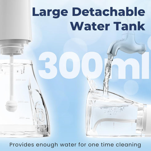 7AM2M Water Dental Flosser Cordless for Teeth,300ML Rechargeable Travel Portable Cleaner,with 6 Jet Tips and 3 Modes,IPX7 Waterproof Water Dental ...