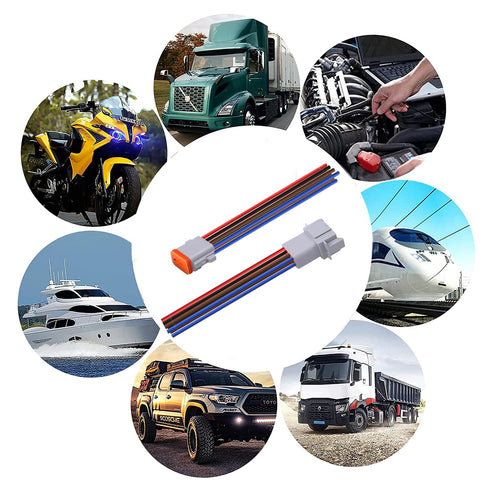 Deutsch DT 8 Pin Connector,DT Automotive Waterproof Electrical Connector 8 Way Male Female Plug Wiring Harness,with 16 AWG Cable Wire,for Car,Truc...