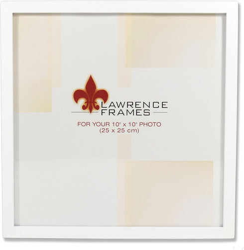 Lawrence Frames 755810 White Wood Picture Frame, 10 by 10-Inch, White...