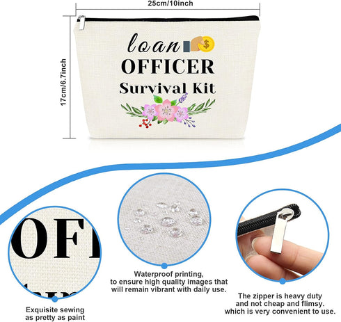 Loan Officer Gift Makeup Bags Lender Gift Cosmetic Bag Mortgage Consultant Gift Banker Gifts Thank You Retirement Gifts for Women Friends Bank Cow...