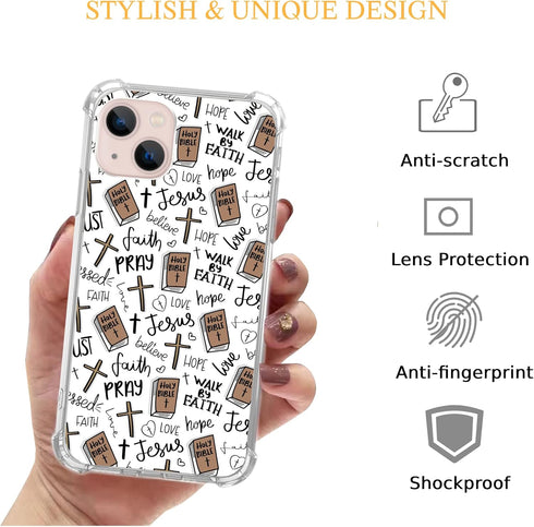 Holy Bible Case Compatible with iPhone 15 Plus, Christian Faith Pray Love Phone Case for iPhone 15 Plus, Cool TPU Protective Phone Case Cover......