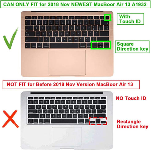 Arabic Language Silicone Keyboard Cover Skin for MacBook Air 13 with Retina Display and Touch ID 2020 2019 2018 Model A1932 Keyboard Protector Ski...