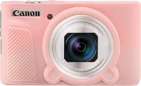 Camera Case, Soft Silicone Protective Case for Canon PowerShot SX740/ SX730 Digital Camera, Removable Lens Cover, Smoky pink...