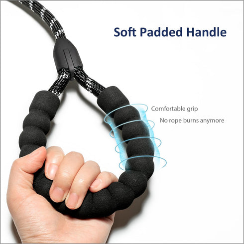 WePet Dog Training Slip Leash, No Pull, Durable Reflective Lead, Puppy Heavy Duty Loop Rope, Comfortable Handle, 6 ft, 3/8 inch, diam. Black/White...