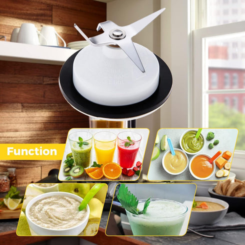 4 Leaf Blender Blade with Rubber Gasket Seal Ring, Replace KSBGCB 9704267 9706716 PS11746926, 4KSB5BK4, 4KSB5BU4, Replacement for Kitchenaid...