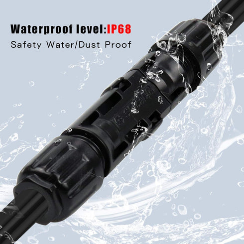 1500V 1000V Solar PV Connector 50A Solid Tinned Copper Terminal Solar Panel Connector PV Plug Tinned Copper Pins IP68 Waterproof 5 Pairs (10mm2 (8...