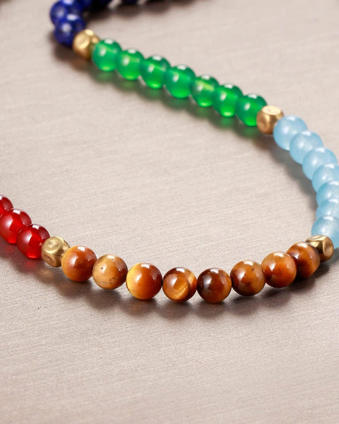 Jewever 7 Chakra Anklet Bracelet For Women Beach Foot Energy Healing Gemstone and Crystals Yoga Worry Stone Balancing Meditation...