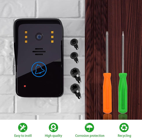Doorbell Screwdriver Set,2Pcs Torx T6 T5 Double-ended Screwdriver Bit Replacement with 16Pcs T6 T15 Doorbell Screws for All Video Doorbell 1,2 and...